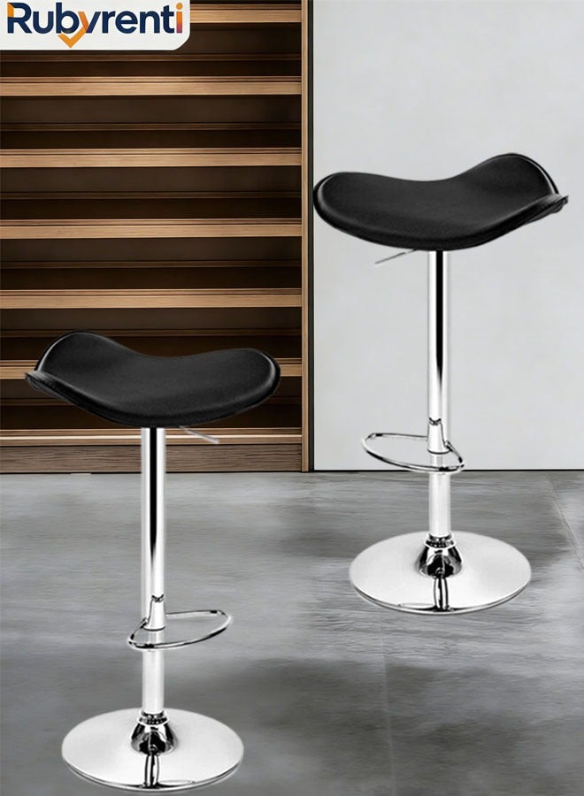 Rubvrenti 2 Bar Stools,Comfortable Adjustable High Bar Chair with 360°Swivel Perfect for Home Kitchen Counter Dining High Footrest Stool - Image 1